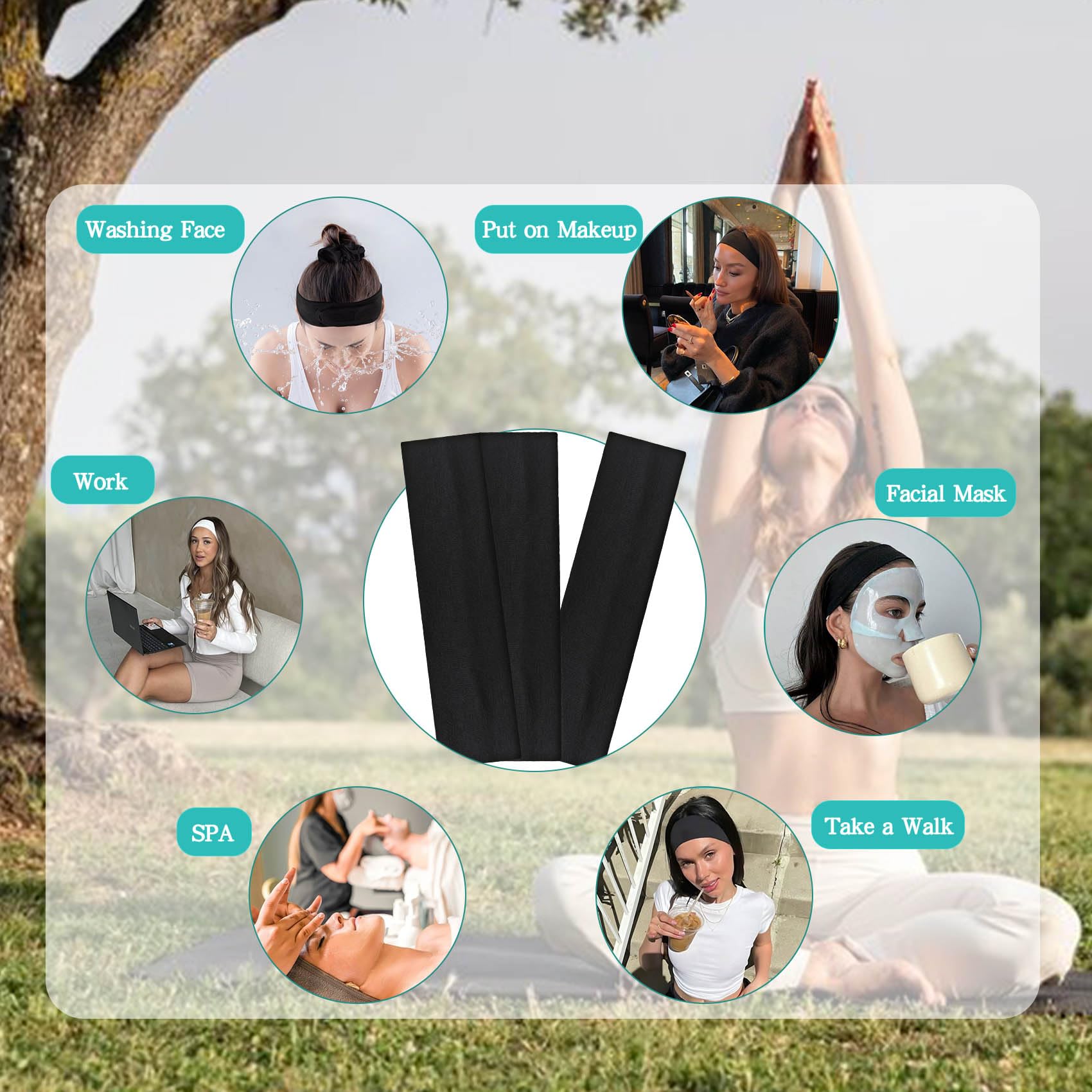 Woman wearing Aclovcy non slip headband for daily fashion