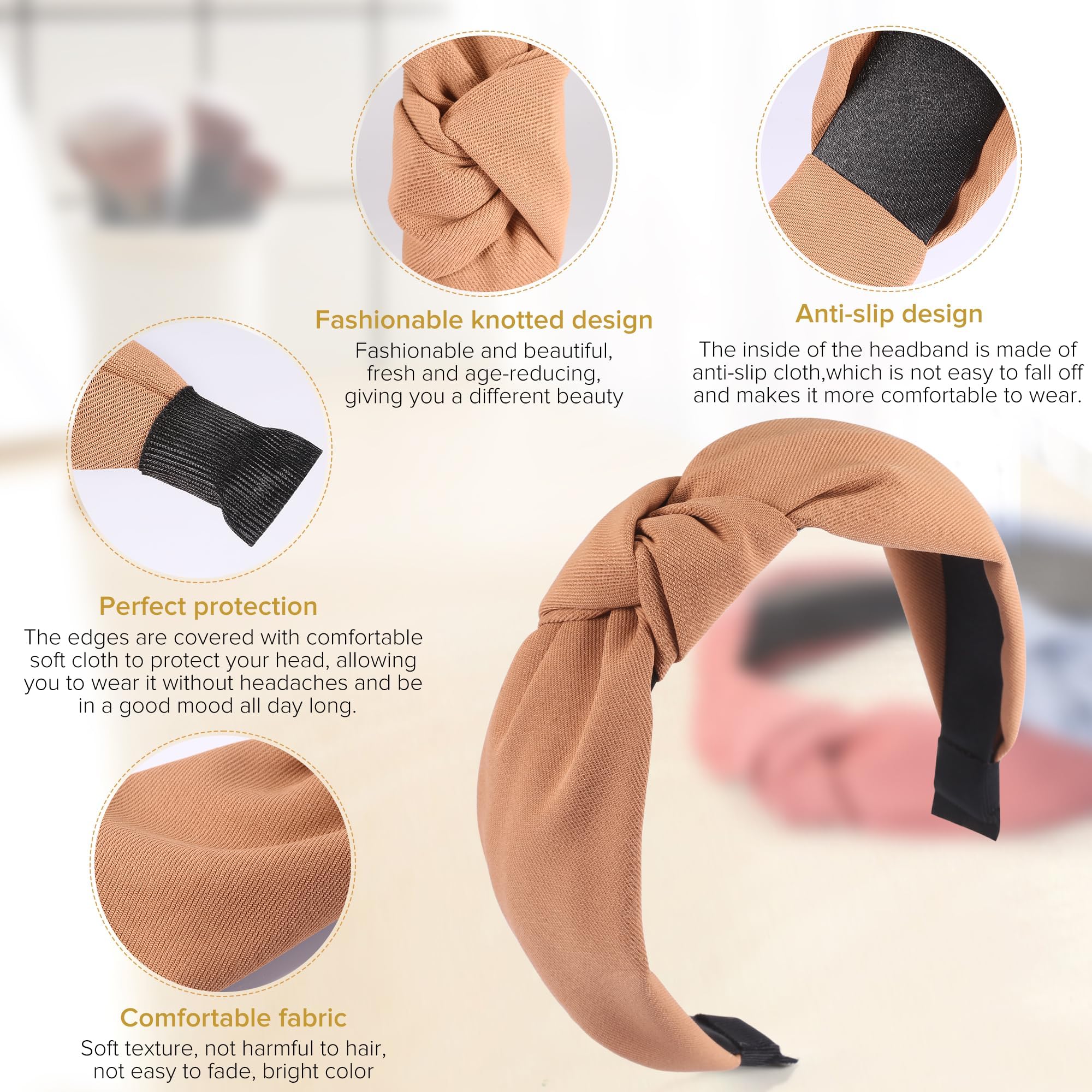 Six different colors of DiyJibb turban headbands for women