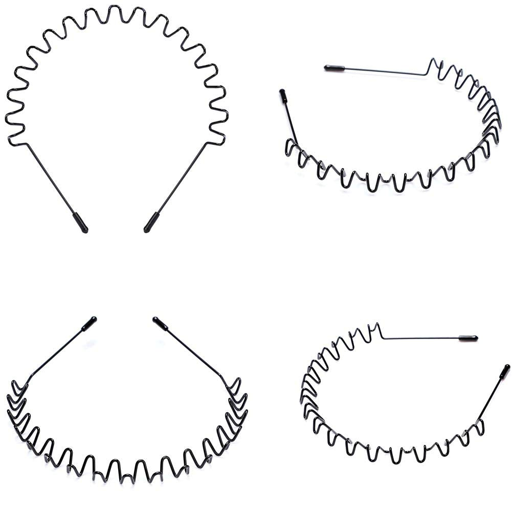 Fashionable black wavy headband for skincare and daily styling