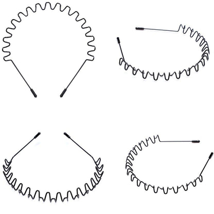 Fashionable black wavy headband for skincare and daily styling