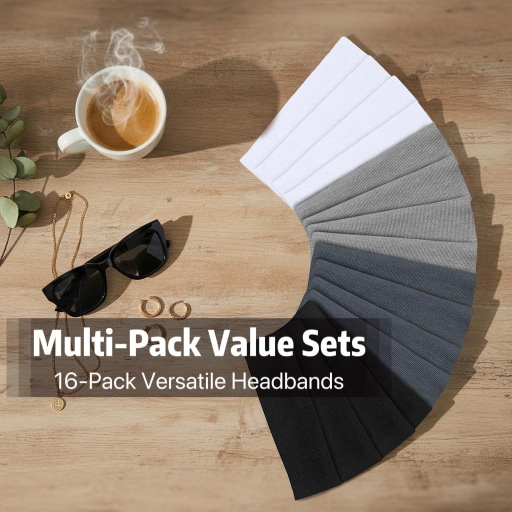 Huachi non slip cotton hair bands showing color variety