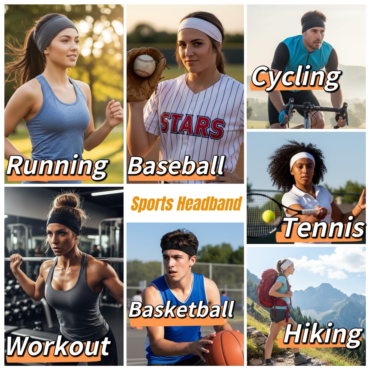 Huachi soft cloth headbands for yoga and sports