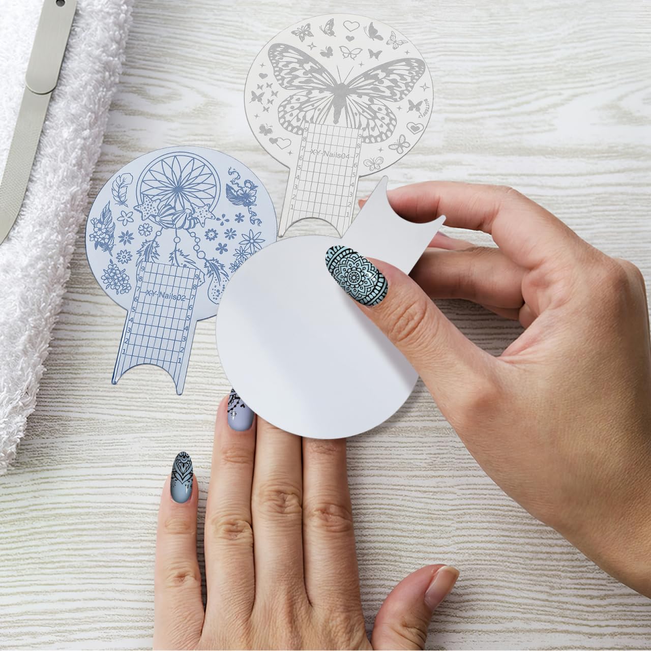 Nolitoy nail stamping kit for home manicure accessories