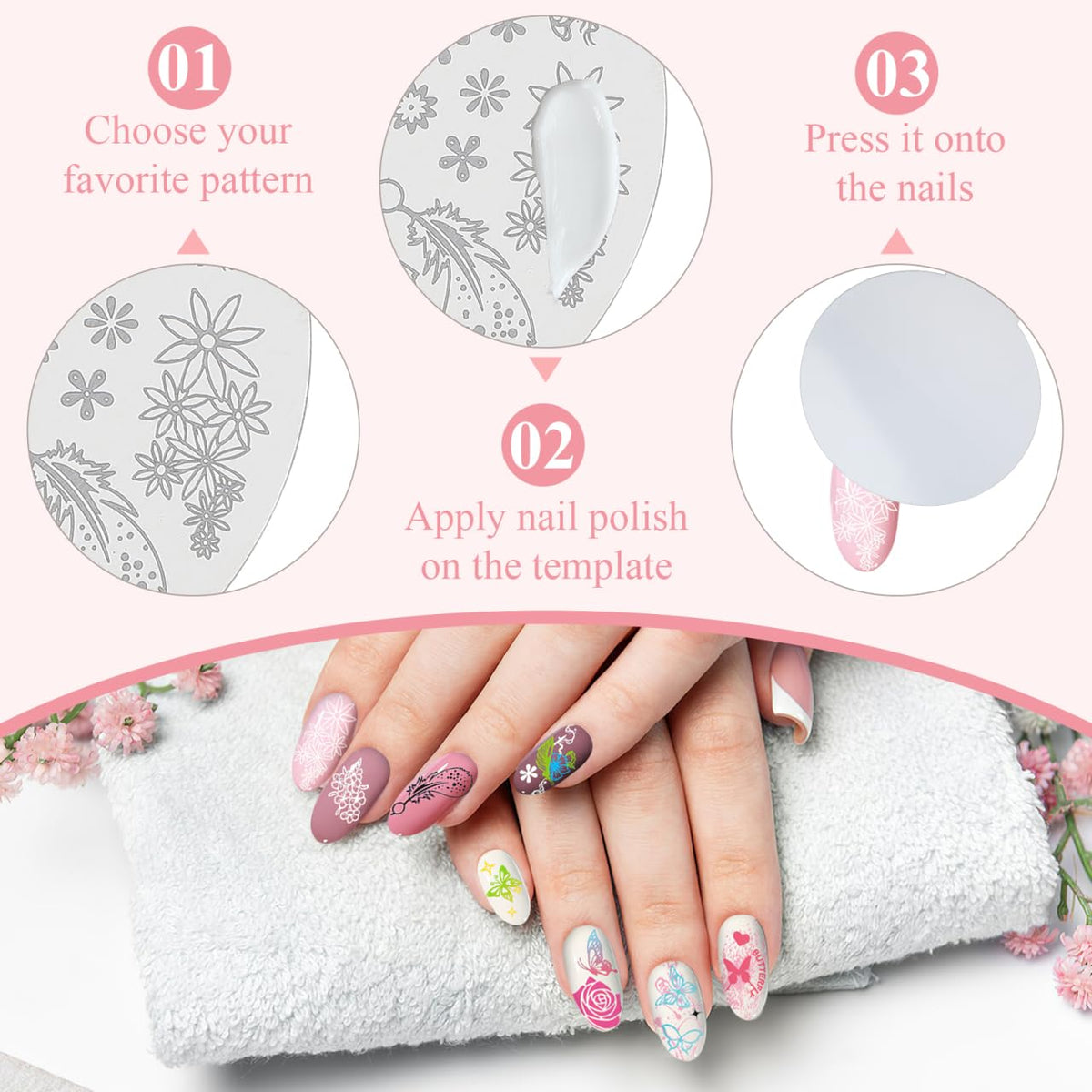 Professional nail art created with Nolitoy stamping plates