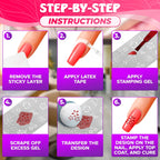 Close up of etched Christmas nail art template