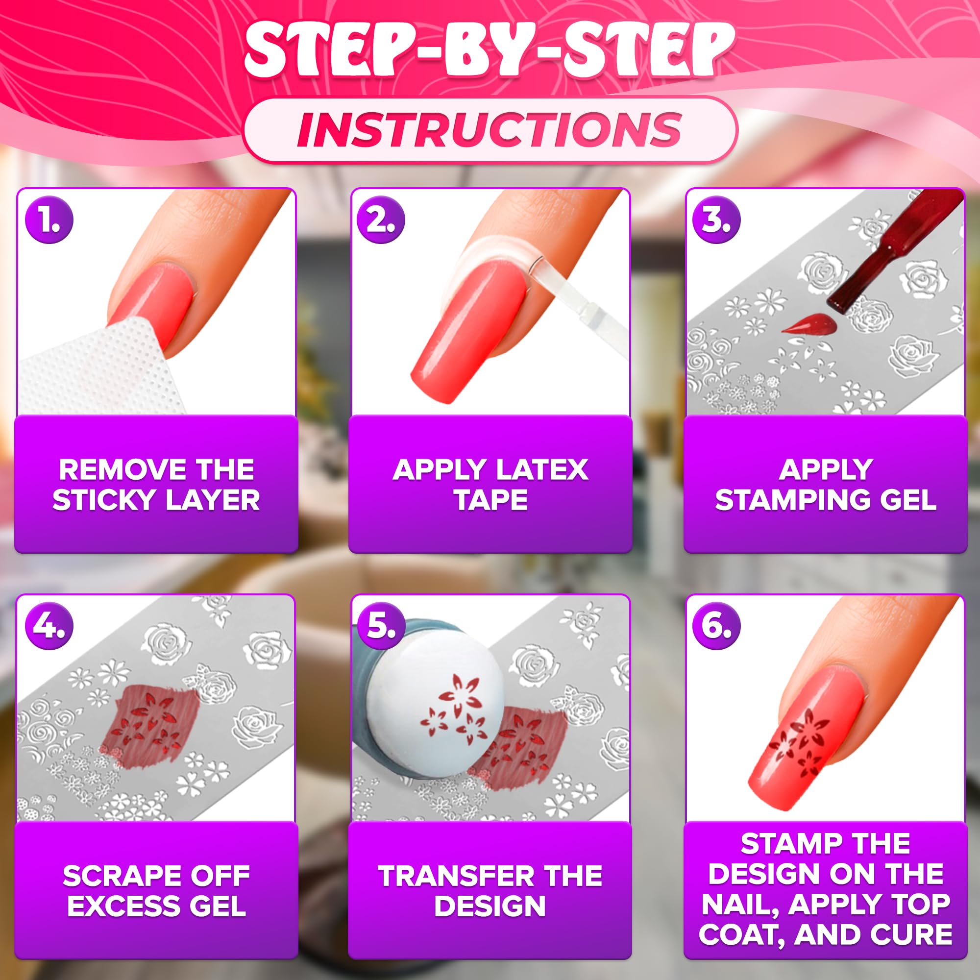 Close up of etched Christmas nail art template