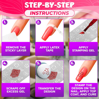 Close up of etched Christmas nail art template