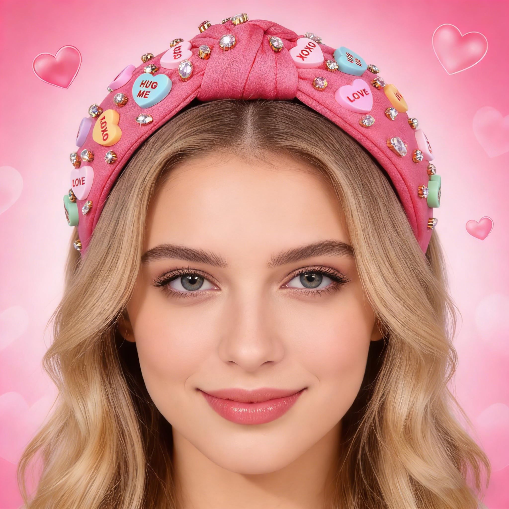 Nvenf crystal jeweled knotted hairband side profile