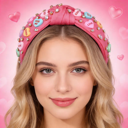 Nvenf crystal jeweled knotted hairband side profile