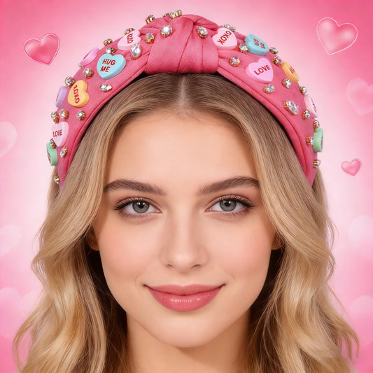 Nvenf crystal jeweled knotted hairband side profile
