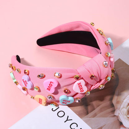 Fashionable pink rhinestone headband for women