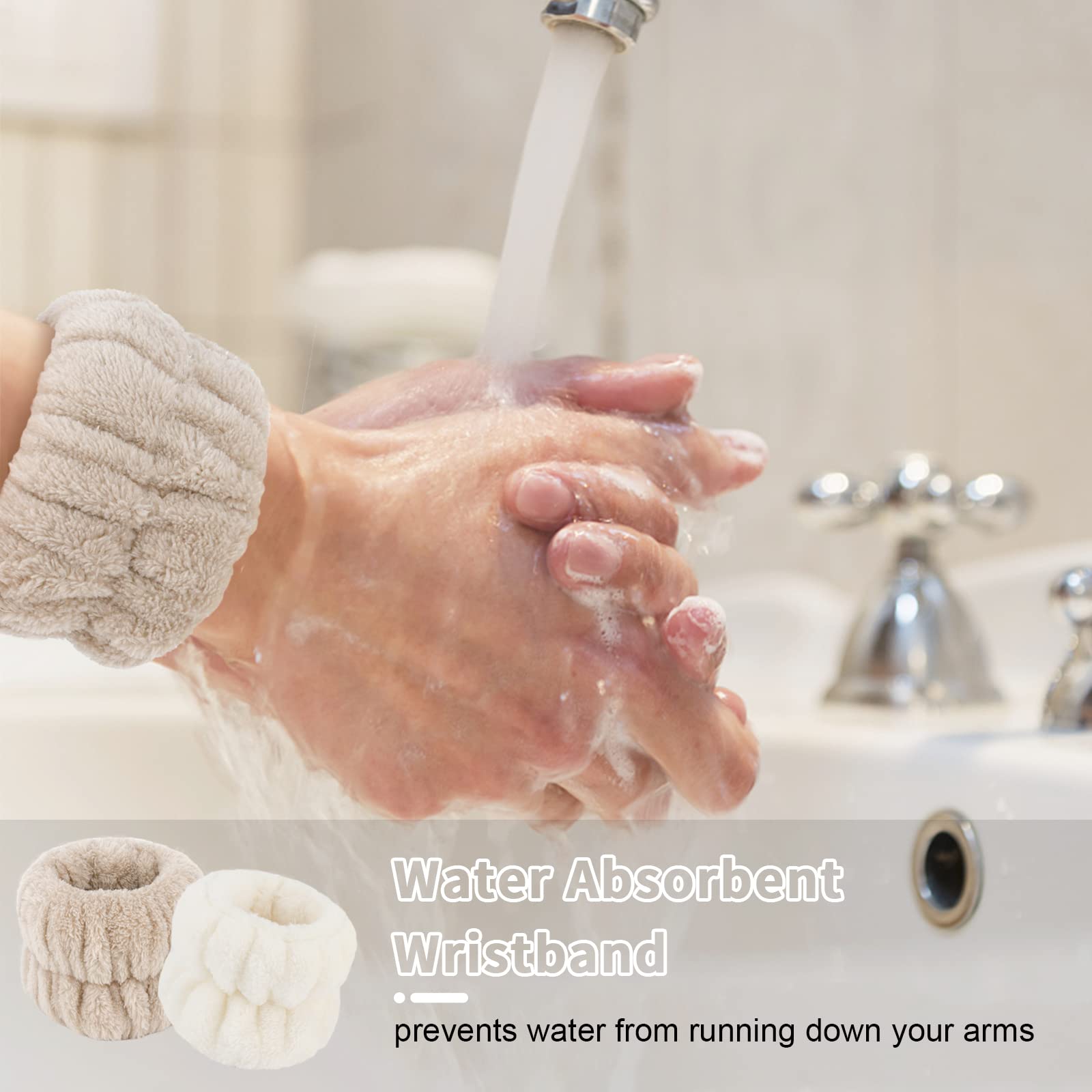 YXBZKGDCNG absorbent wristbands for washing face in pink