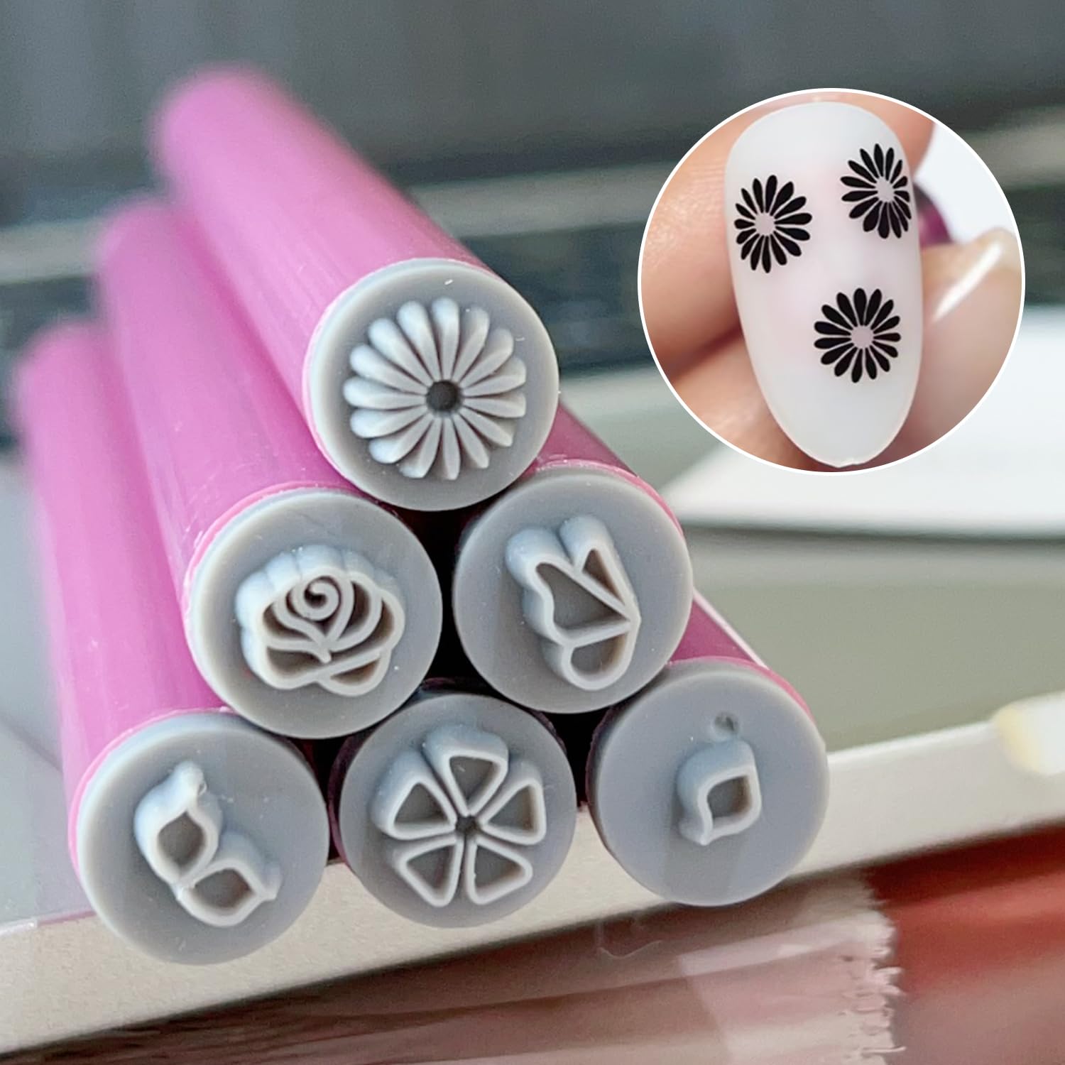 Complete set of 6 DIY manicure silicone pens