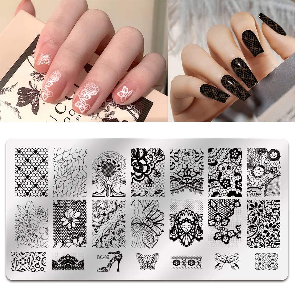 Close up of Biutee stainless steel nail art design plates