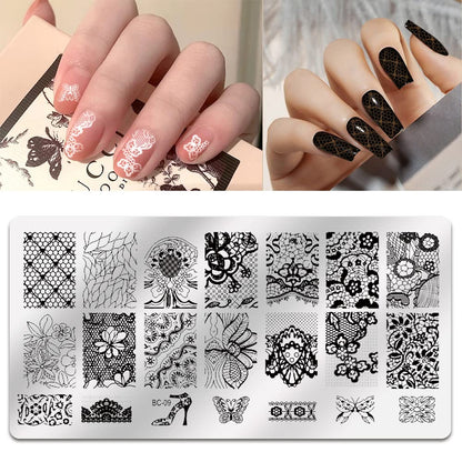 Close up of Biutee stainless steel nail art design plates