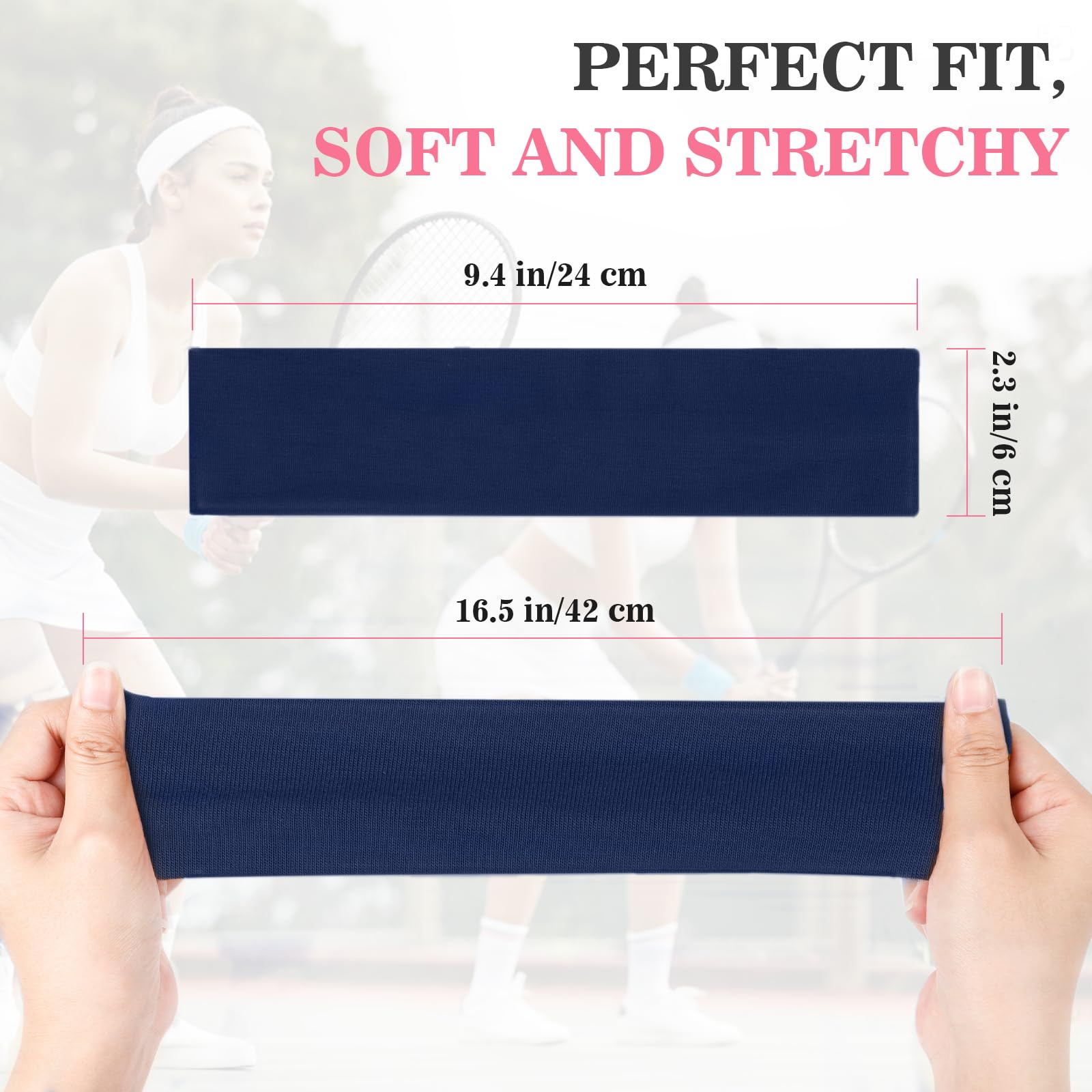 Tyfthui women yoga headband showing sweat wicking fabric texture