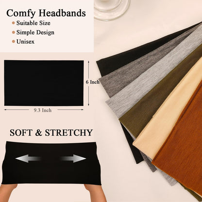 Solid color wide elastic headbands for sports