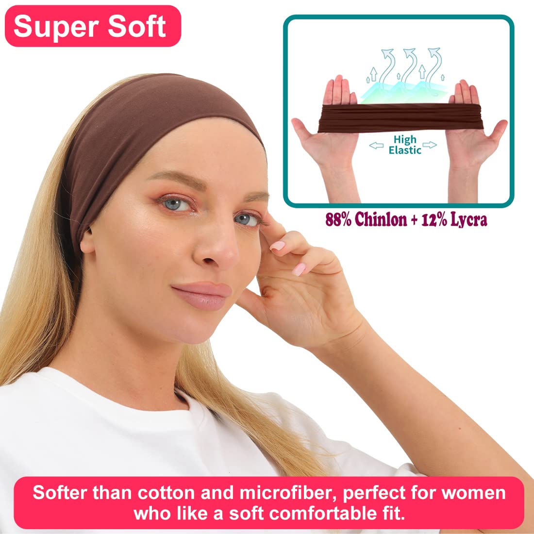 Side profile of woman wearing Ritoper exercise headband