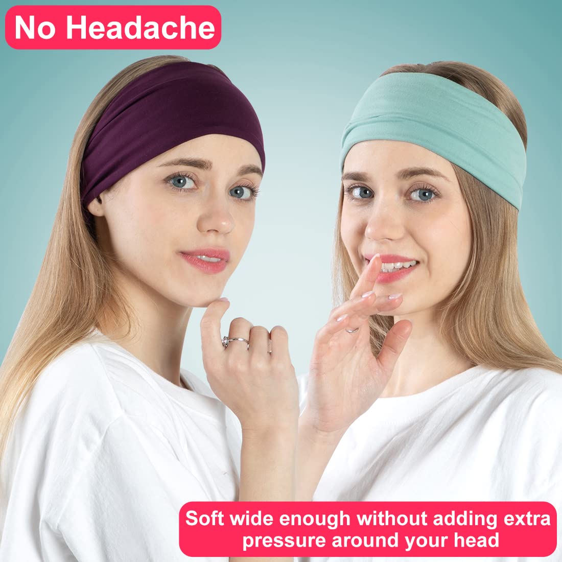 Set of six Ritoper solid color hair bands for women