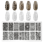 Stainless steel animal print nail art plates with clear stamper