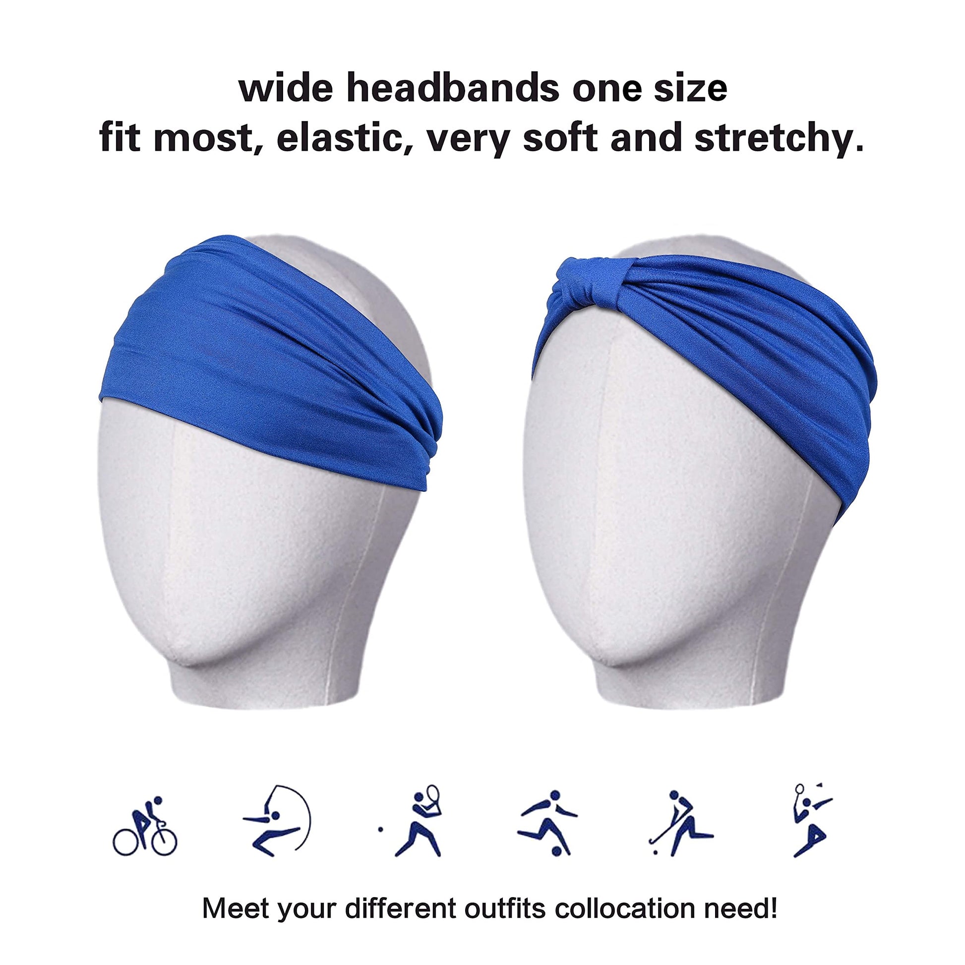 GiLi wide headbands showing sweat wicking fabric