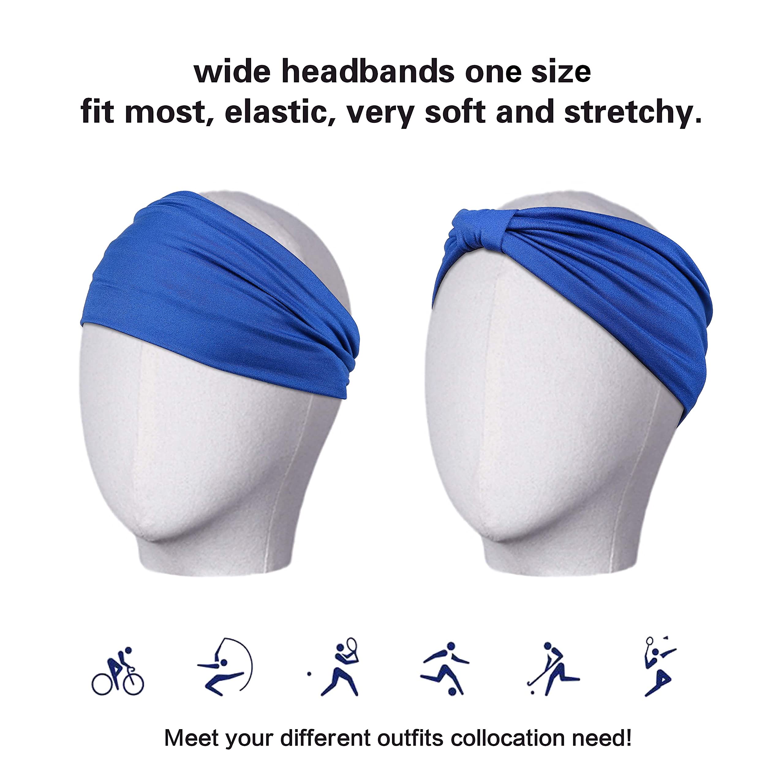 GiLi wide headbands showing sweat wicking fabric