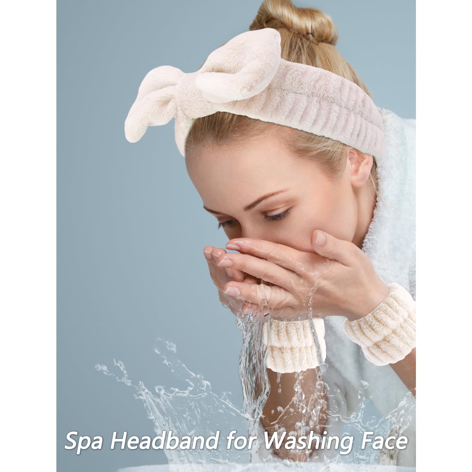 Brown sponge headband for face washing and skincare
