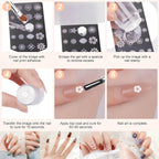 Demonstration of French manicure using transparent nail stamper