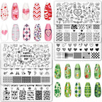 Whaline nail stamping templates with St. Patricks Day shamrocks