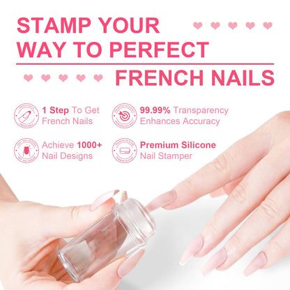 Close up of clear silicone nail art stamper