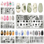 Transparent silicone nail stamper and plastic scraper tool set