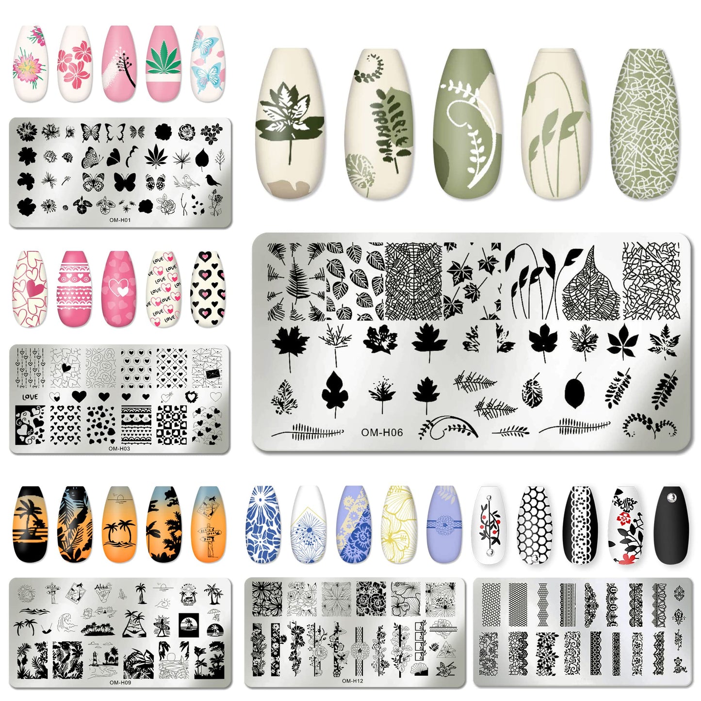 Transparent silicone nail stamper and plastic scraper tool set