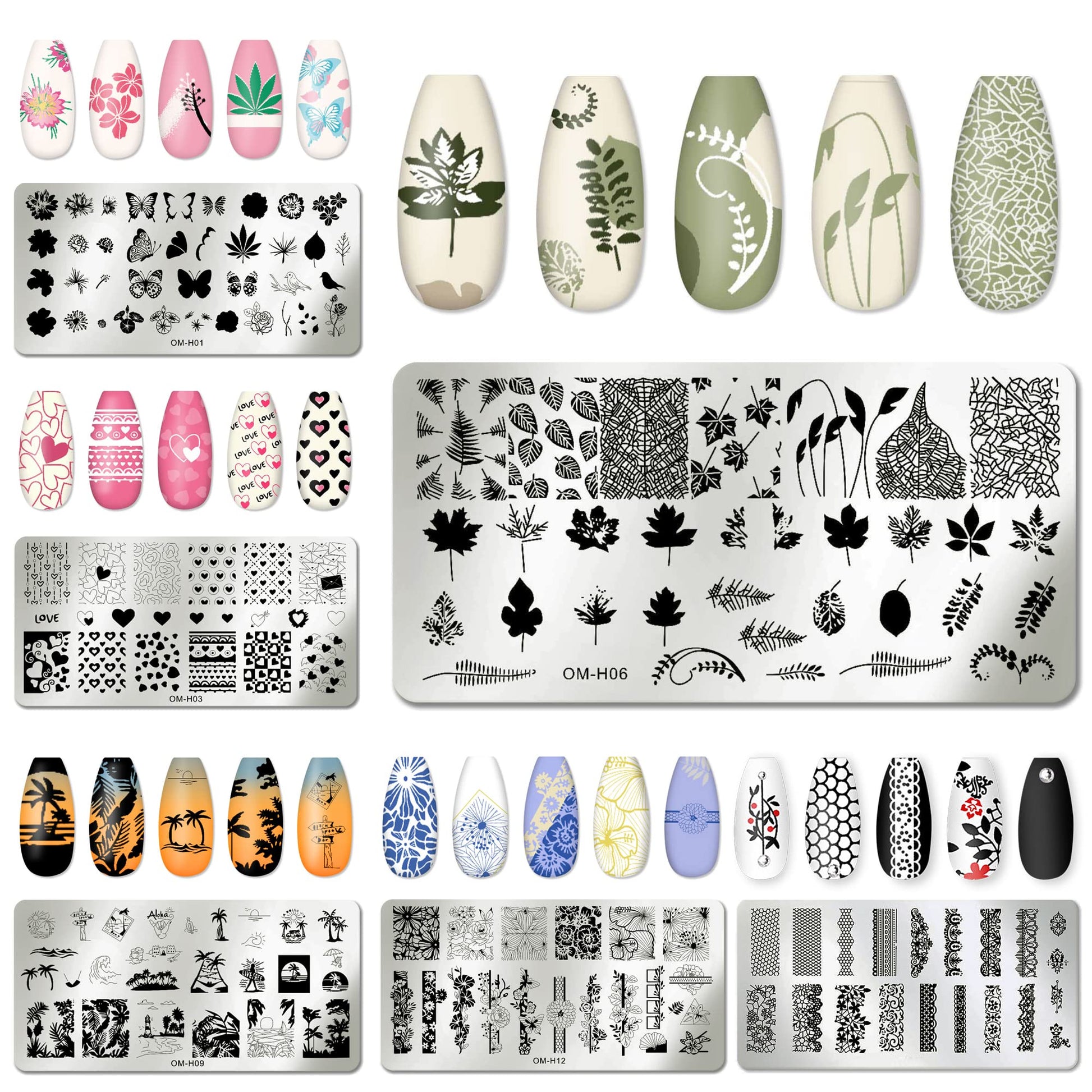 Transparent silicone nail stamper and plastic scraper tool set
