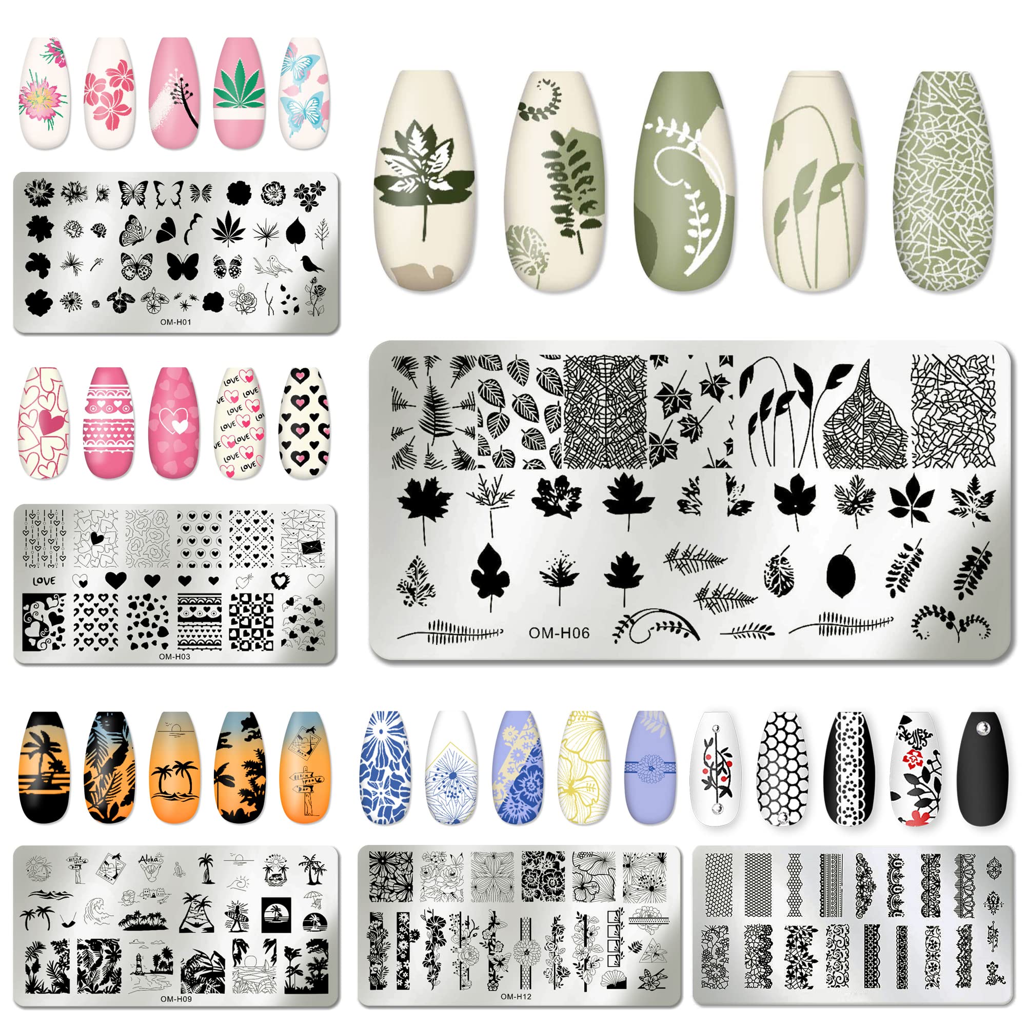 Transparent silicone nail stamper and plastic scraper tool set