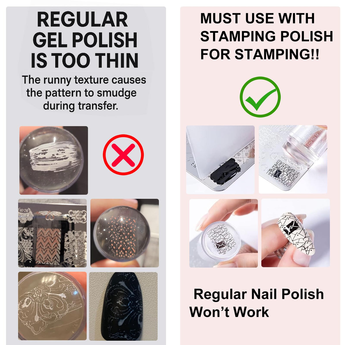 Side profile of the nail art stamper kit accessories
