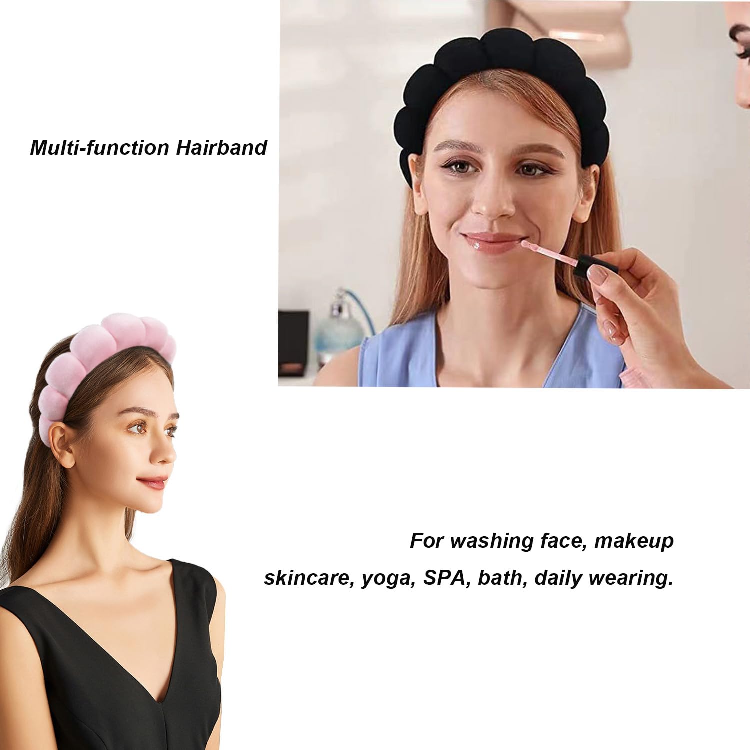 Tyssely blue makeup headband in lifestyle setting