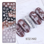 Applying nail art stamp to fingernail demonstration