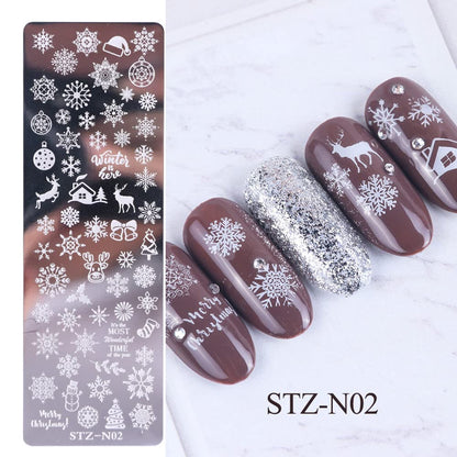 Applying nail art stamp to fingernail demonstration