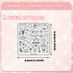 Close up of heart and rose nail art designs on stainless steel plate