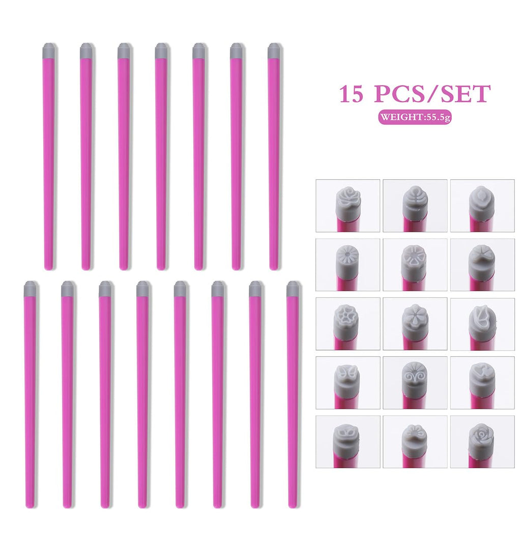 Nail art stamp pen set displayed with manicure accessories