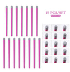 Nail art stamp pen set displayed with manicure accessories