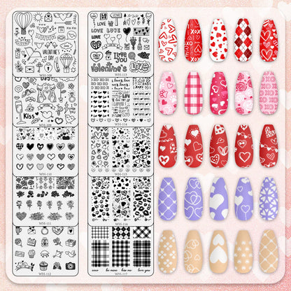 Ten piece professional nail stamping kit for DIY manicure