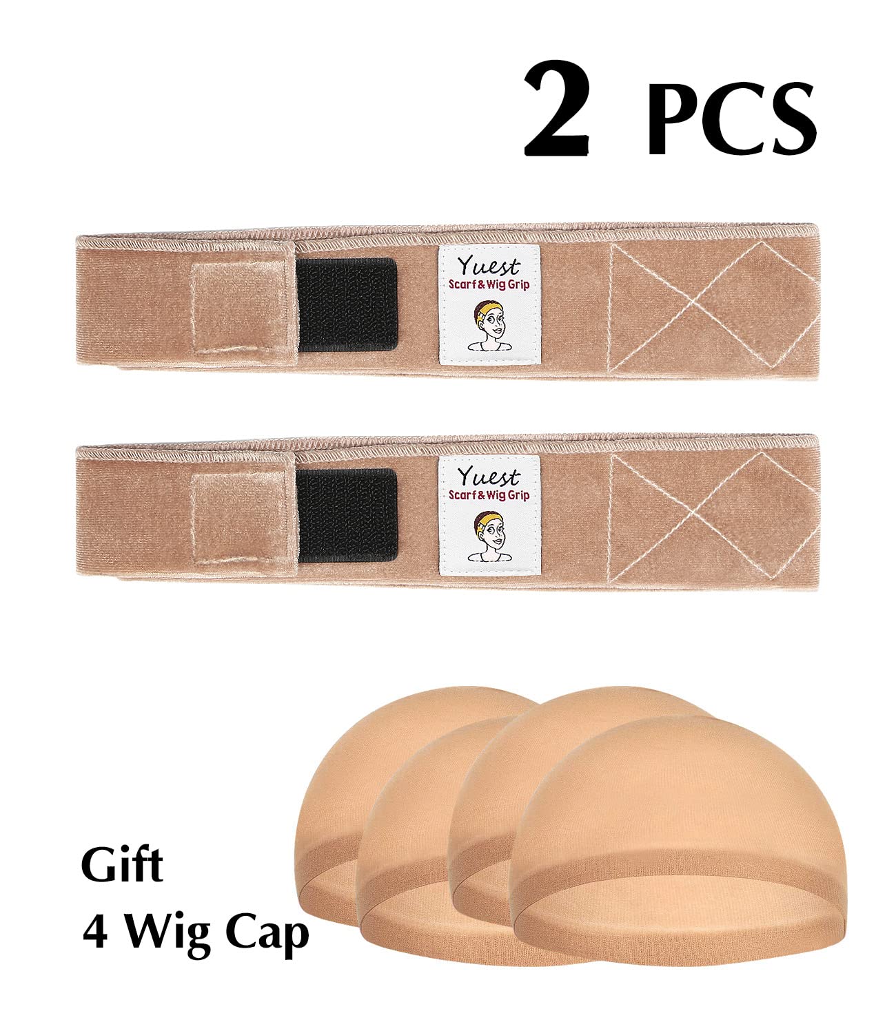 Adjustable hook and loop closure on Yuest wig band