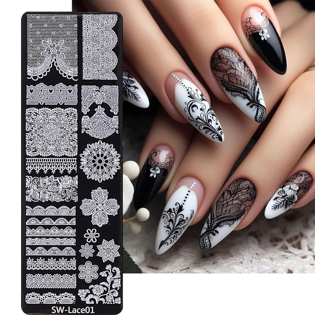 User demonstrating nail stamping technique on a finger