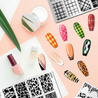 French tip nail design templates on stainless steel plate