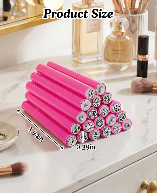 Close up of floral pattern silicone nail art stamping tools