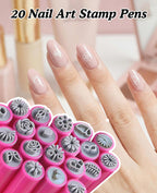 Full collection of 20 unique nail art stamping pens