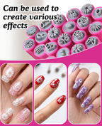 Detailed view of silicone stamp pen heads for DIY nail designs