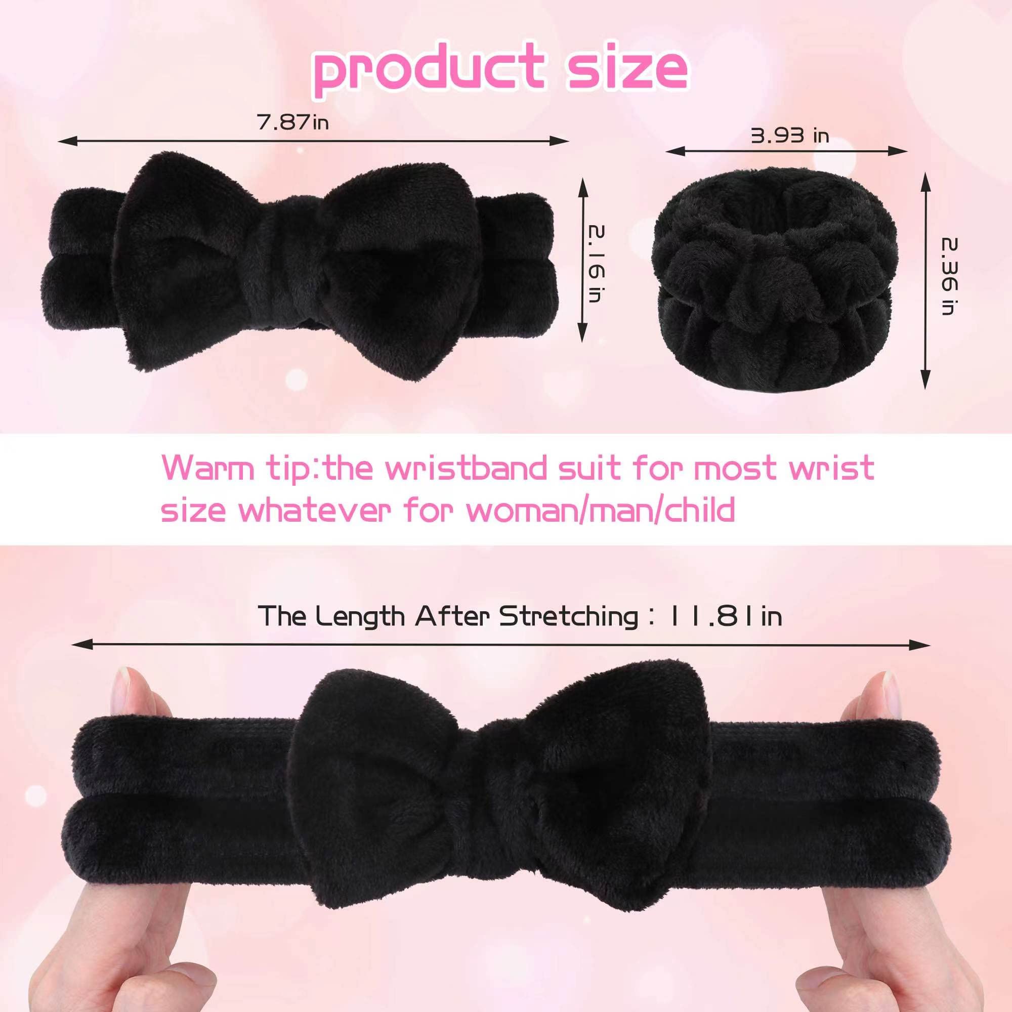 Wsyub skincare headband with removable bow tie