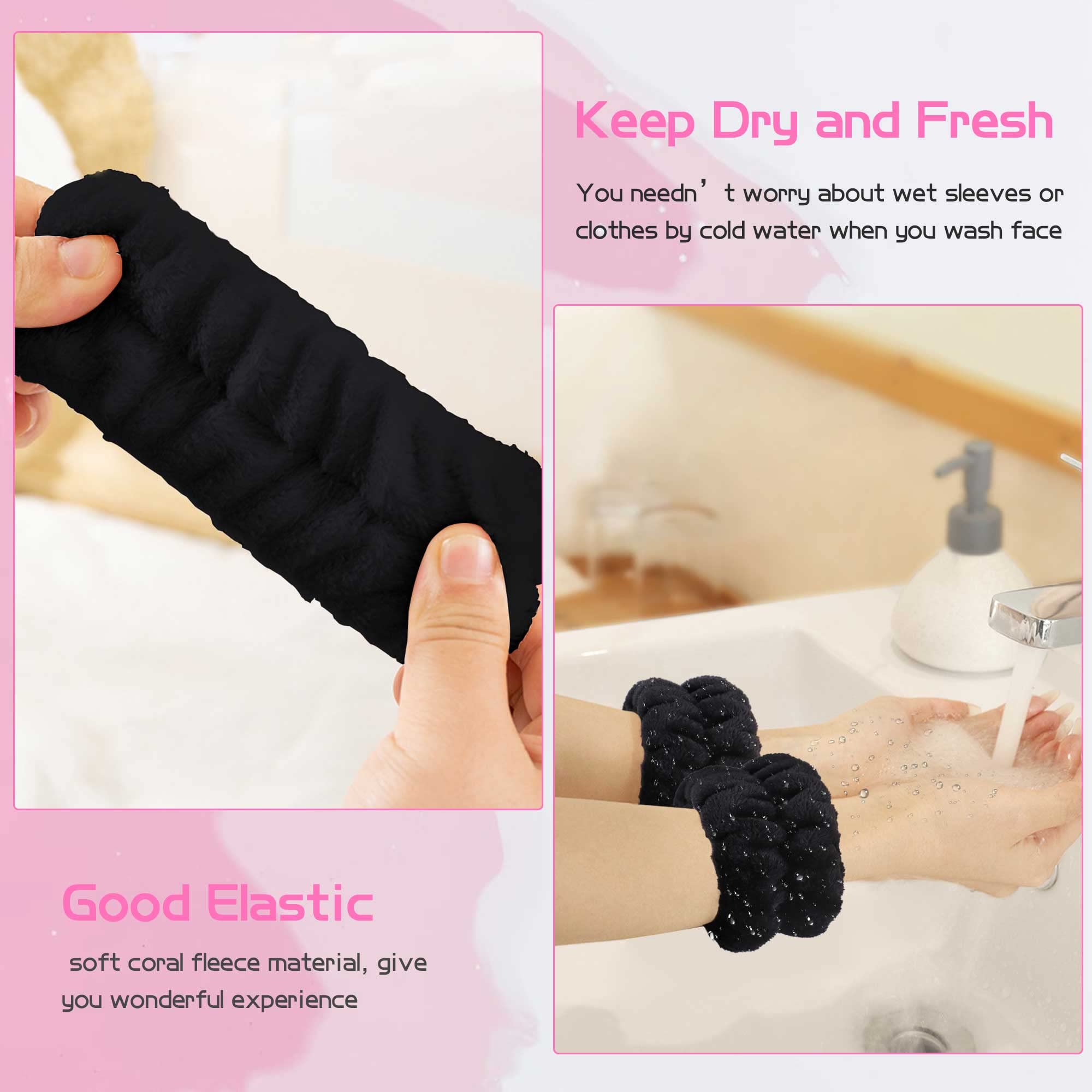 Absorbent wristbands for washing face and skincare
